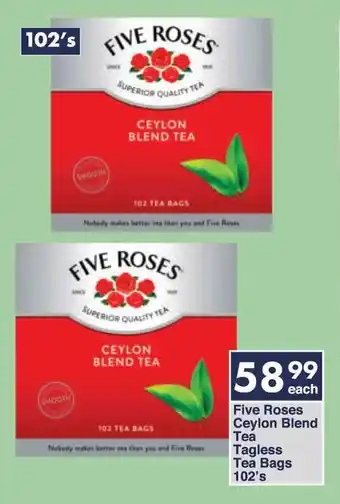 President Hyper Five Roses Ceylon Blend Tea Tagless Tea Bags offer