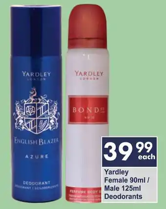 President Hyper Yardley Female/ Male Deodorants offer