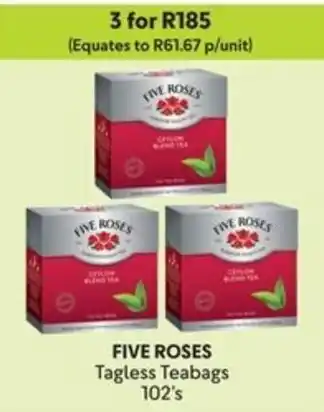 Makro FIVE ROSES Tagless Teabags offer