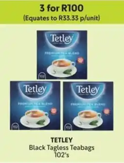 Makro TETLEY Black Tagless Teabags offer