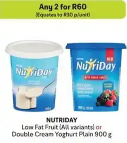 Makro NUTRIDAY Low Fat Fruit or Double Cream Yoghurt Plain offer