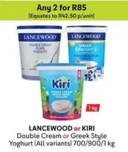 Makro LANCEWOOD or KIRI Double Cream or Greek Style Yoghurt offer