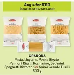 Makro GRANORA Pasta, Linguine, Penne Rigate, Pennoni Rigati, Rosmarino, Sedanini, Spaghetti Ristoranti or Spiral Grande Fusilli offer