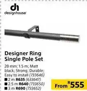 Builders Warehouse Designhouse Designer 28mm Ring Single Pole Set 1.5m offer