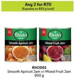 Makro RHODES Smooth Apricot Jam or Mixed Fruit Jam offer