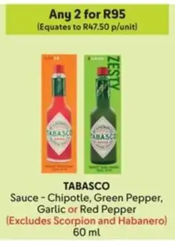 Makro TABASCO Sauce Chipotle, Green Pepper, Garlic or Red Pepper offer