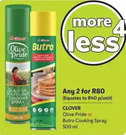 Makro CLOVER Olive Pride or Butro Cooking Spray offer