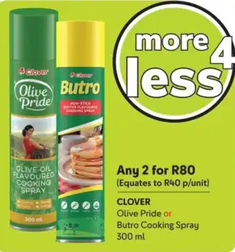 Makro CLOVER Olive Pride or Butro Cooking Spray offer