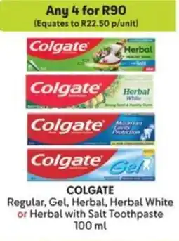 Makro COLGATE Regular, Gel, Herbal, Herbal White or Herbal with Salt Toothpaste offer