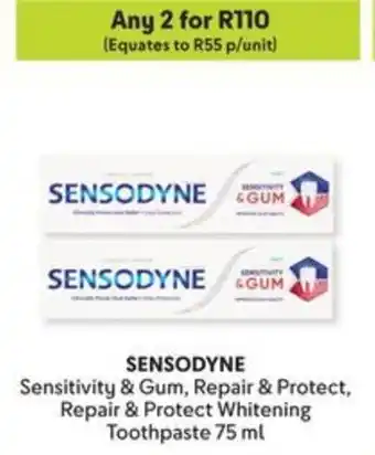 Makro SENSODYNE Sensitivity & Gum, Repair & Protect, Repair & Protect Whitening Toothpaste offer