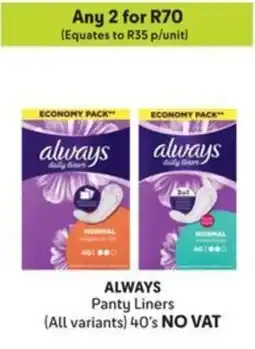 Makro ALWAYS Panty Liners offer