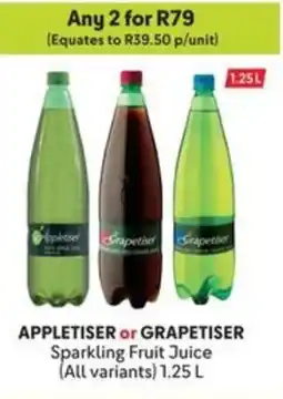 Makro APPLETISER or GRAPETISER Sparkling Fruit Juice offer