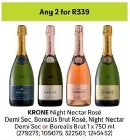 Makro KRONE Night Nectar Rosé Demi Sec, Borealis Brut Rosé, Night Nectar Demi Sec or Borealis Brut offer