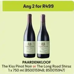 Makro PAARDENKLOOF The Kiss Pinot Noir or The Long Road Shiraz offer