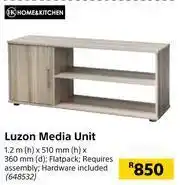 Builders Warehouse Home&Kitchen Luzon Media Unit-1.2m(h) x 510mm(w) x 360mm(d) offer