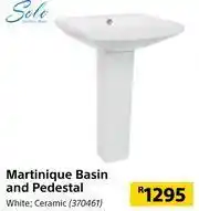 Builders Warehouse Solo Martinique Basin And Pedestal (White, Ceramic) offer