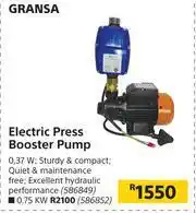 Builders Warehouse Gransa Electric Press Booster Pump 0.37W offer