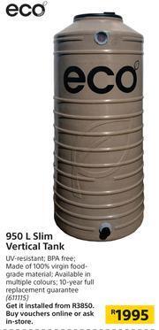 Builders Warehouse Eco 950L Slim Vertical Tank offer