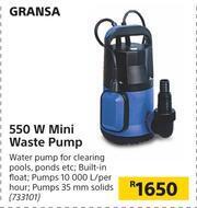 Builders Warehouse Gransa 550W Mini Waste Pump offer