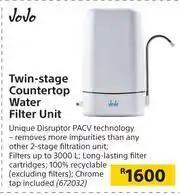 Builders Warehouse Jojo Twin Stage Countertop Water Filter Unit offer