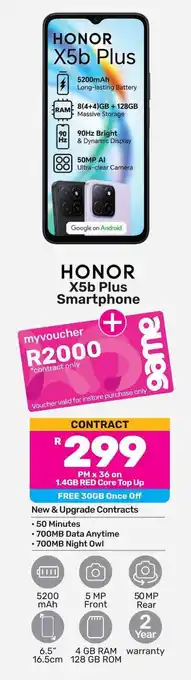 Game HONOR X5b Plus Smartphone offer