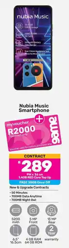 Game Nubia Music Smartphone offer