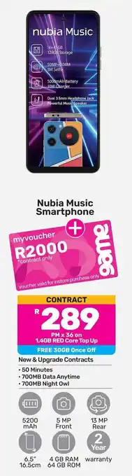 Game Nubia Music Smartphone offer