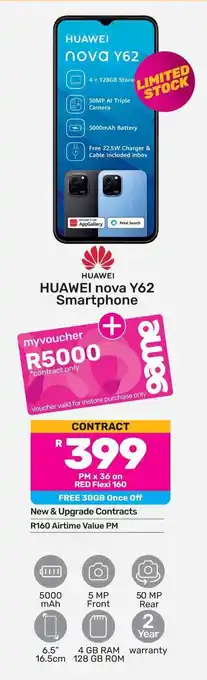 Game HUAWEI nova Y62 Smartphone offer