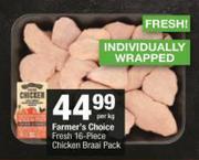 Checkers Farmer's Choice Fresh 16 Piece Chicken Braai Pack-Per Kg offer