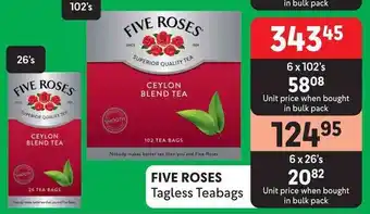 Makro FIVE ROSES Tagless Teabags offer