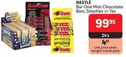 Makro NESTLÉ Bar One Mini Chocolate Bars, Smarties or Tex offer