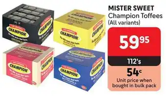 Makro MISTER SWEET Champion Toffees offer