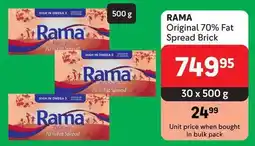 Makro RAMA Original 70% Fat Spread Brick offer