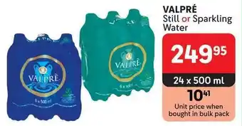 Makro VALPRÉ Still or Sparkling Water offer