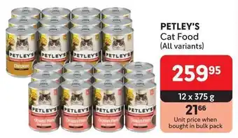 Makro PETLEY'S Cat Food offer