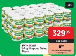 Makro TWINSAVER 1-Ply Wrapped Toilet Tissue offer