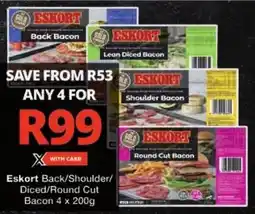 Checkers Eskort Back/Shoulder/ Diced/Round Cut Bacon offer