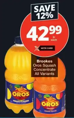 Checkers Brookes Oros Squash Concentrate All Variants offer