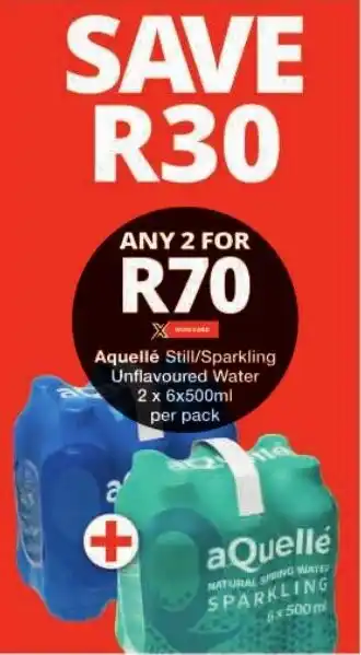 Checkers Aquellé Still/Sparkling Unflavoured Water offer