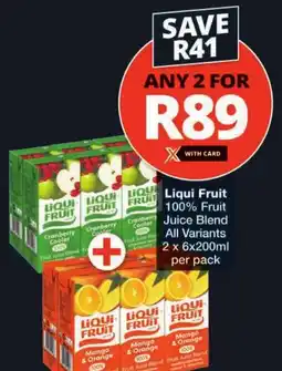 Checkers Liqui Fruit 100% Fruit Juice Blend All Variants offer