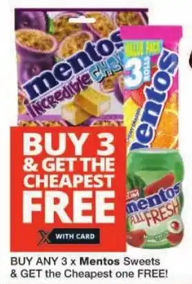 Checkers Mentos Sweets offer