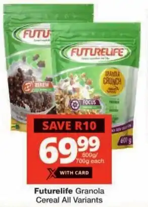 Checkers Futurelife Granola Cereal All Variants offer