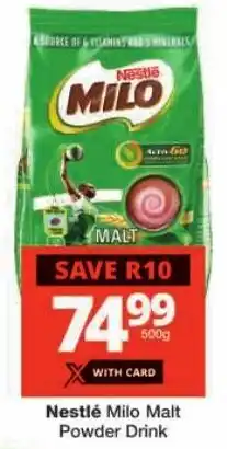 Checkers Nestlé Milo Malt Powder Drink offer