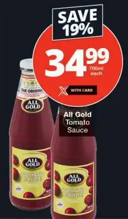 Checkers All Gold Tomato Sauce offer