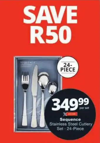 Checkers Sequence Stainless Steel Cutlery Set offer