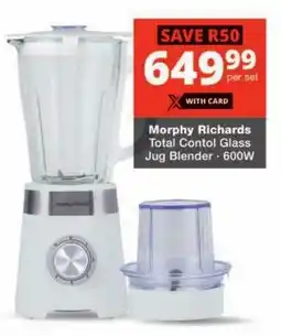 Checkers Morphy Richards Total Contol Glass Jug Blender offer