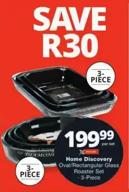 Home Discovery Oval/Rectangular Glass Roaster Set