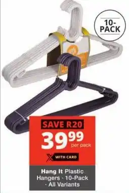 Checkers Hang It Plastic Hangers offer