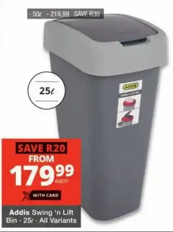 Checkers Addis Swing 'n Lift Bin offer