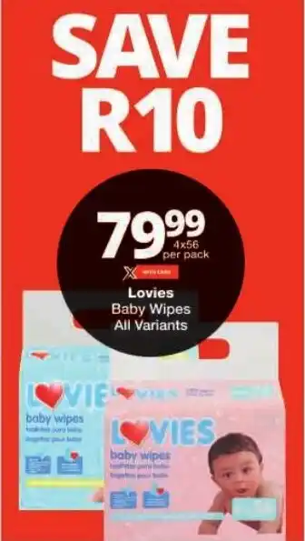 Checkers Lovies Baby Wipes All Variants offer